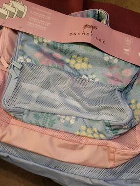 Dabney Lee Floral Travel Organizer in Light Blue and Pink 3pc Set Te